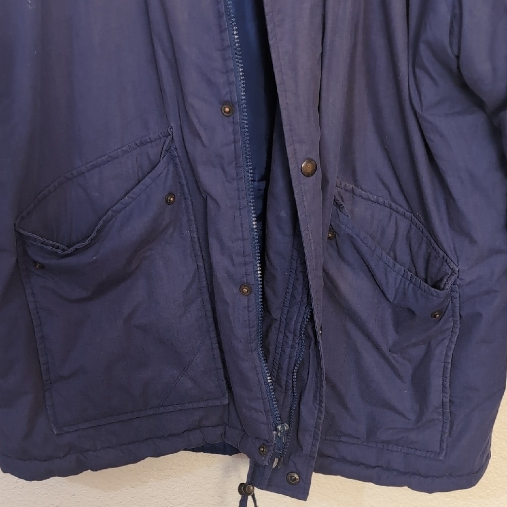 Blue Military-Style Puffer Jacket - Picture 2 of 5